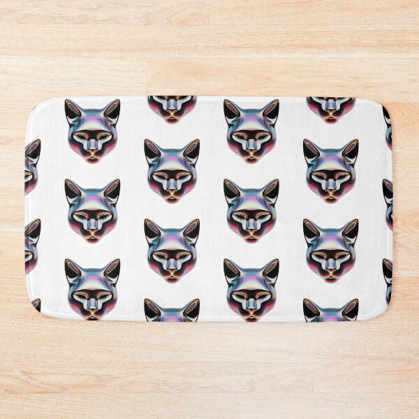 Item preview, holographic 3d cat portrait render illustration designed and sold by ilomuilo.