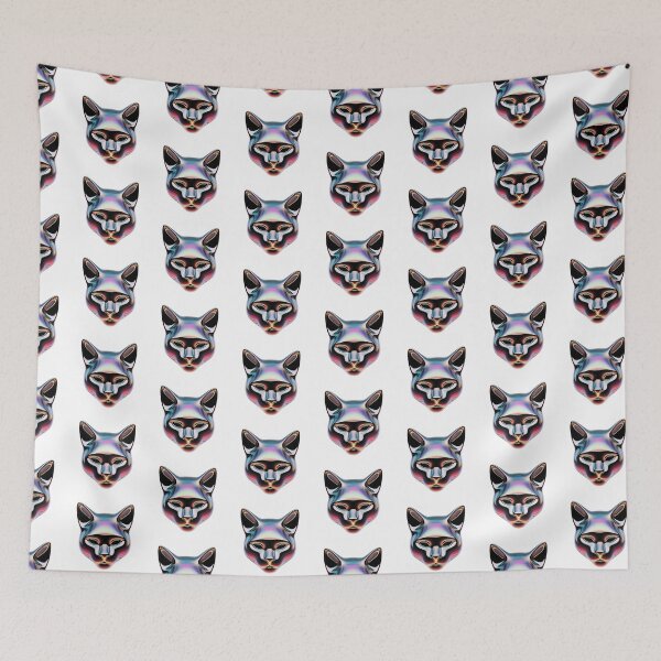 Item preview, holographic 3d cat portrait render illustration designed and sold by ilomuilo.