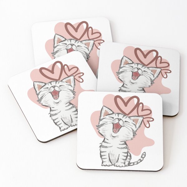 Item preview, Smiling happy cat with pink background designed and sold by priyankajustine.