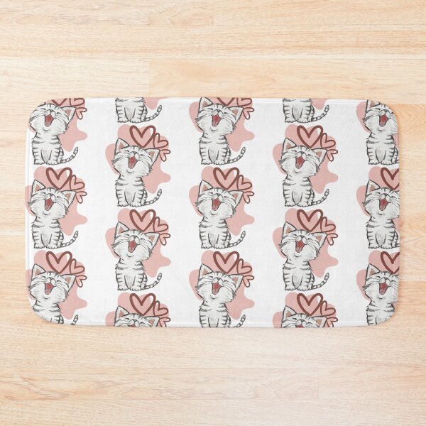 Item preview, Smiling happy cat with pink background designed and sold by priyankajustine.