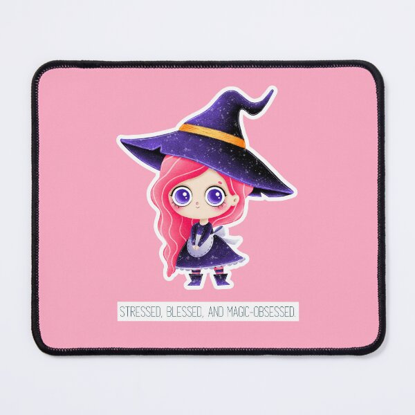 Item preview, Stressed, blessed, and magic-obsessed #Halloween2024 #SpookySeason #WitchyVibes #HauntedHouse #TrickOrTreat designed and sold by Anna Halasek.