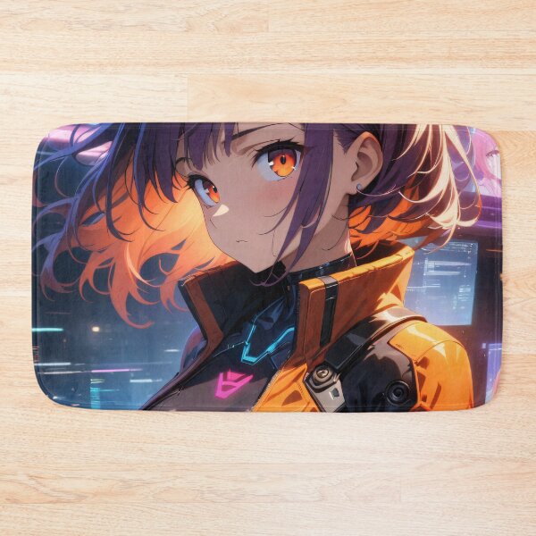 Item preview, Cyberpunk Anime Girl in Orange designed and sold by ByteyCreatives.