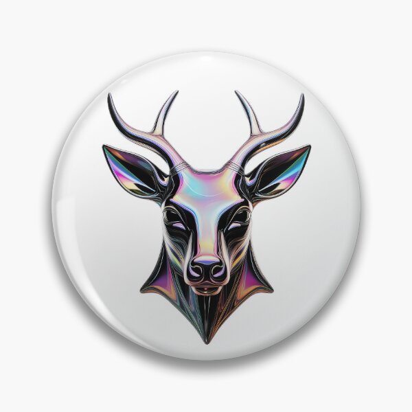 Item preview, holographic 3d deer portrait render illustration designed and sold by ilomuilo.