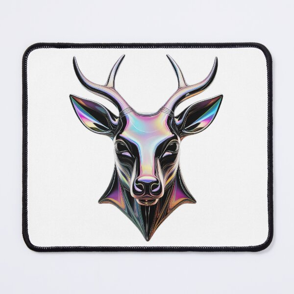 Item preview, holographic 3d deer portrait render illustration designed and sold by ilomuilo.