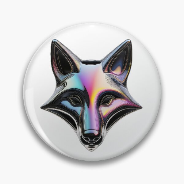 Item preview, holographic 3d fox portrait render illustration designed and sold by ilomuilo.