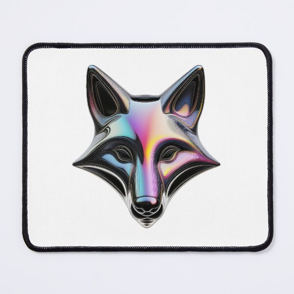 Item preview, holographic 3d fox portrait render illustration designed and sold by ilomuilo.
