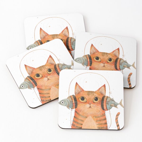 Item preview, Cat wearing fish headphone  designed and sold by Nufauna.