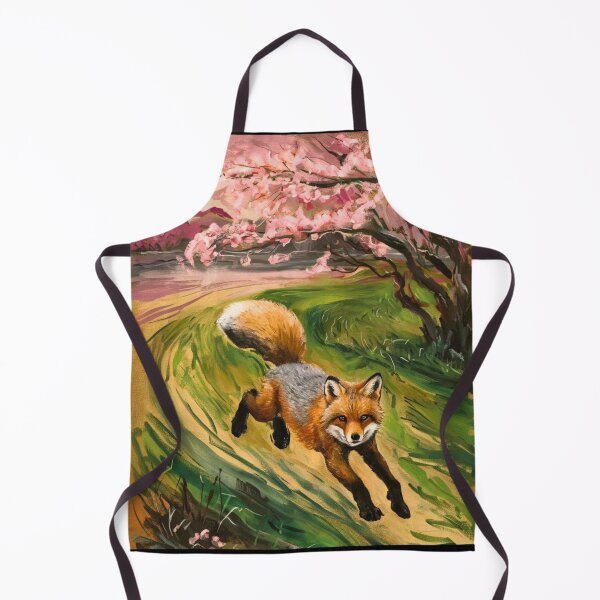 Item preview, Fox Portrait. Spring season, floral fox, vintage fox, fox painting, Edvard Munch style designed and sold by FoxVibes.