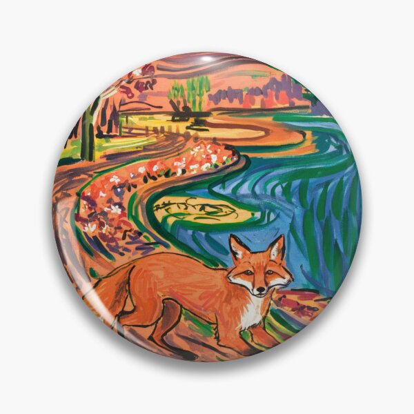 Item preview, Fox Portrait. Spring season, floral fox, vintage fox, fox painting, Edvard Munch style designed and sold by FoxVibes.