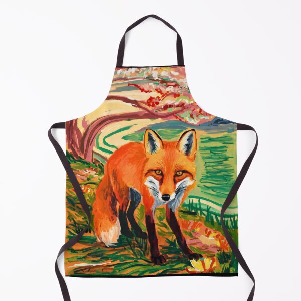 Item preview, Fox Portrait. Spring season, floral fox, vintage fox, fox painting, Edvard Munch style designed and sold by FoxVibes.