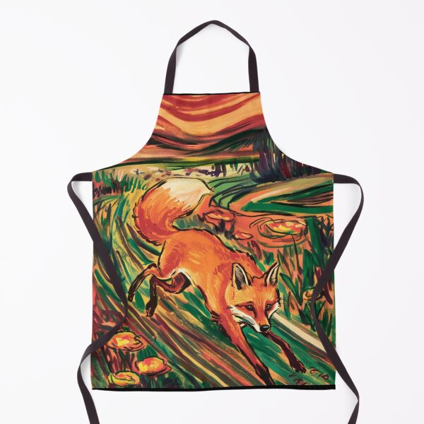 Item preview, Fox Portrait. Spring season, floral fox, vintage fox, fox painting, Edvard Munch style designed and sold by FoxVibes.