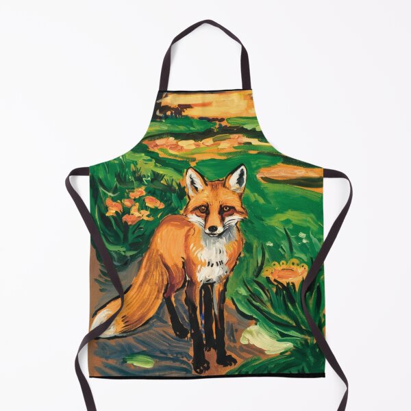 Item preview, Fox Portrait. Spring season, floral fox, vintage fox, fox painting, Edvard Munch style designed and sold by FoxVibes.