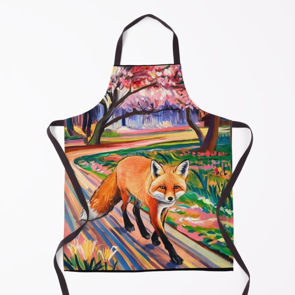 Item preview, Fox Portrait. Spring season, floral fox, vintage fox, fox painting, Edvard Munch style designed and sold by FoxVibes.
