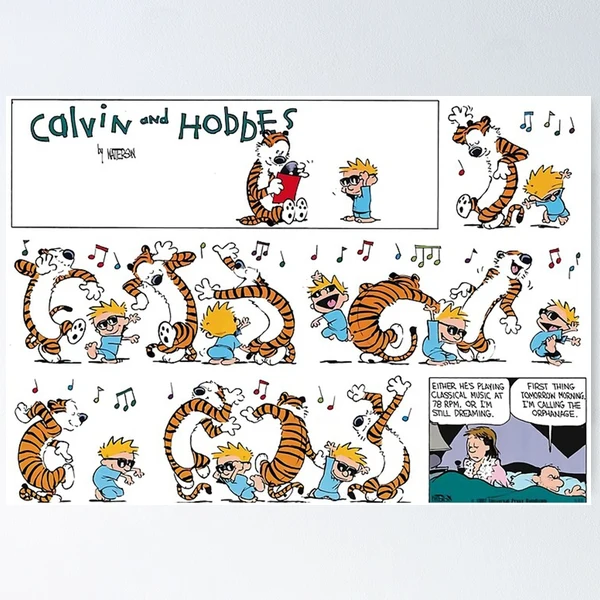 Poster Calvin and the Hobbes Dance With Music