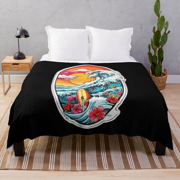 Item preview, Hawaii Big Waves Surfing Essentials With Orchids - Kanagawa Hokusai designed and sold by NautiChic.