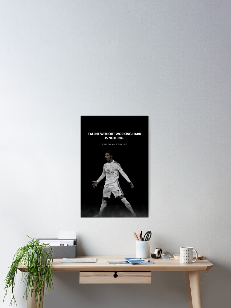 Thumbnail 2 of 3, Poster, Cristiano Ronaldo Motivational Quote Portrait designed and sold by SuccessInsanity.