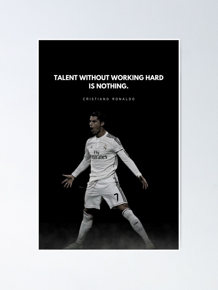 Thumbnail 1 of 3, Poster, Cristiano Ronaldo Motivational Quote Portrait designed and sold by SuccessInsanity.