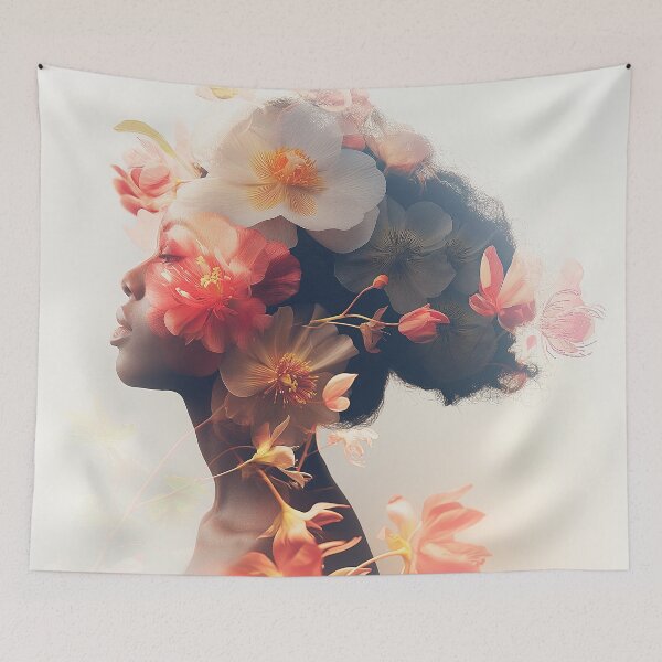 Item preview, "Nature-Inspired Surreal Flower Portrait" designed and sold by MacroArtHub.