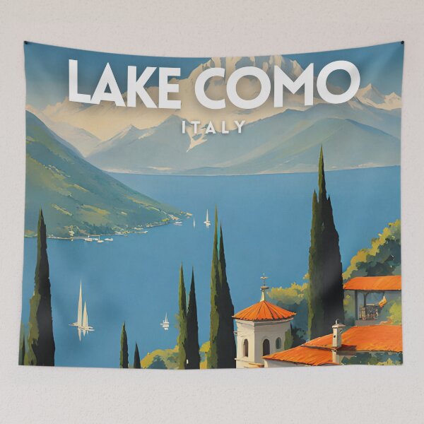 Item preview, Lake Como Retro Travel Art designed and sold by ZionPosteria.