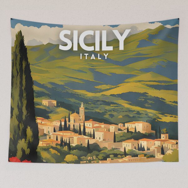 Item preview, Sicily Italy Travel Poster designed and sold by ZionPosteria.