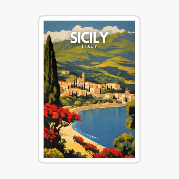 Item preview, Sicily Italy Travel Poster designed and sold by ZionPosteria.