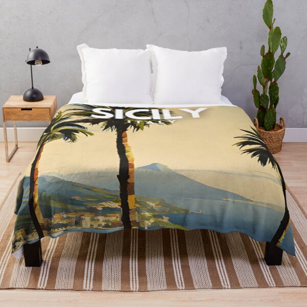 Item preview, Sicily Italy Vintage Travel Art Poster designed and sold by ZionPosteria.