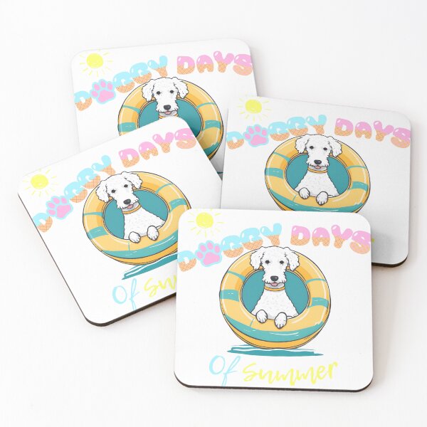 Item preview,  Doggy Days of summer aesthetic summer vacation bedlington terrier dog in a swimming ring  designed and sold by GoodyPaws.