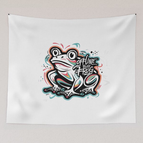 Item preview, OFFLINE BUSY FROG: Embrace the Digital Detox with a Quirky Twist designed and sold by Colorful-Garden.