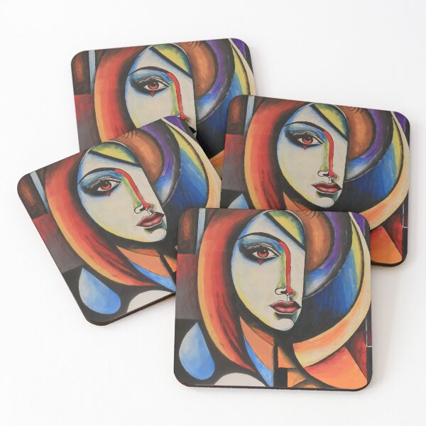 Item preview, colorful monalisa abstract design designed and sold by iSeek.