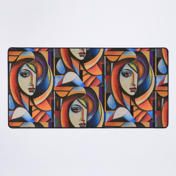 Item preview, colorful monalisa abstract design designed and sold by iSeek.