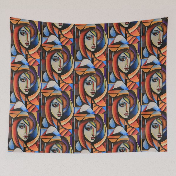 Item preview, colorful monalisa abstract design designed and sold by iSeek.