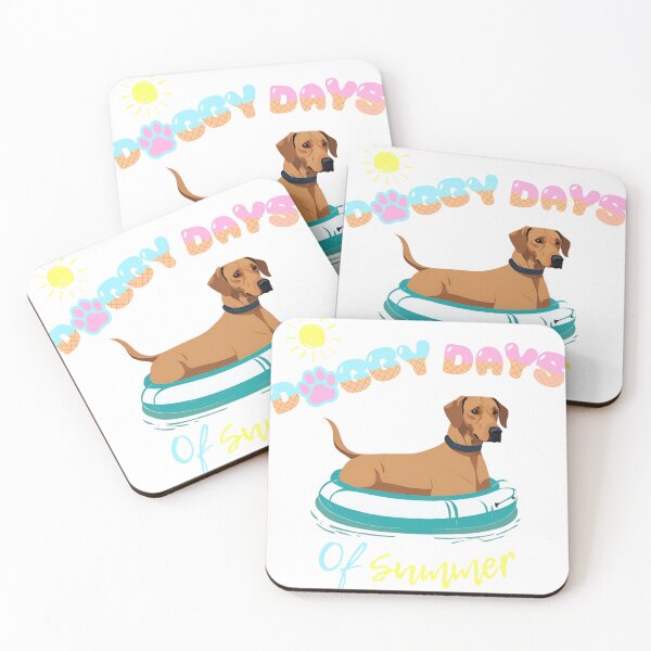 Item preview, Doggy Days of summer aesthetic summer vacation rhodesian ridgeback dog in a swimming ring  designed and sold by GoodyPaws.