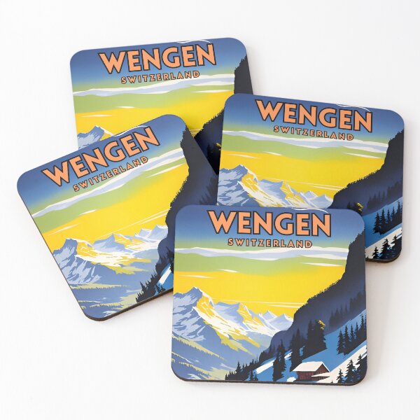 Item preview, Wengen Switzerland Vintage Travel Poster designed and sold by ZionPosteria.