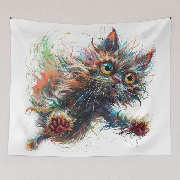Item preview, Cat with playful paws designed and sold by wolfgangrainer.