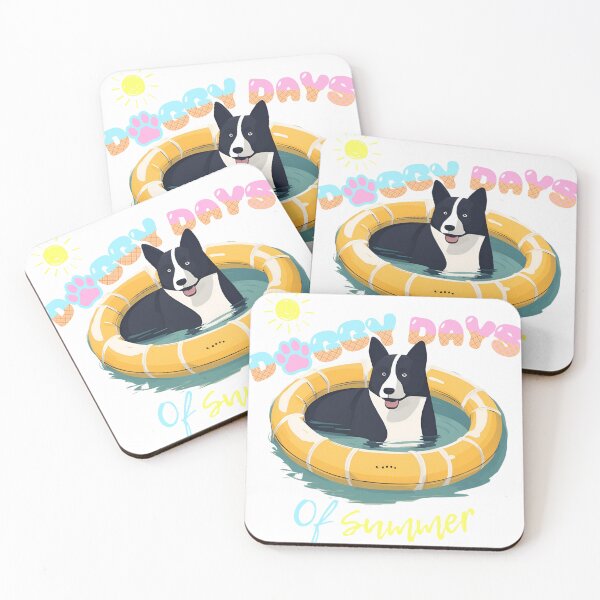 Item preview, Doggy Days of summer aesthetic summer vacation karelian bear dog dog in a swimming ring  designed and sold by GoodyPaws.