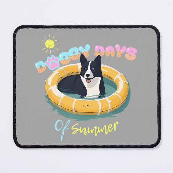 Item preview, Doggy Days of summer aesthetic summer vacation karelian bear dog dog in a swimming ring designed and sold by GoodyPaws.
