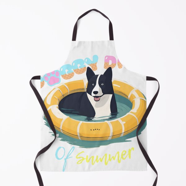 Item preview, Doggy Days of summer aesthetic summer vacation karelian bear dog dog in a swimming ring designed and sold by GoodyPaws.