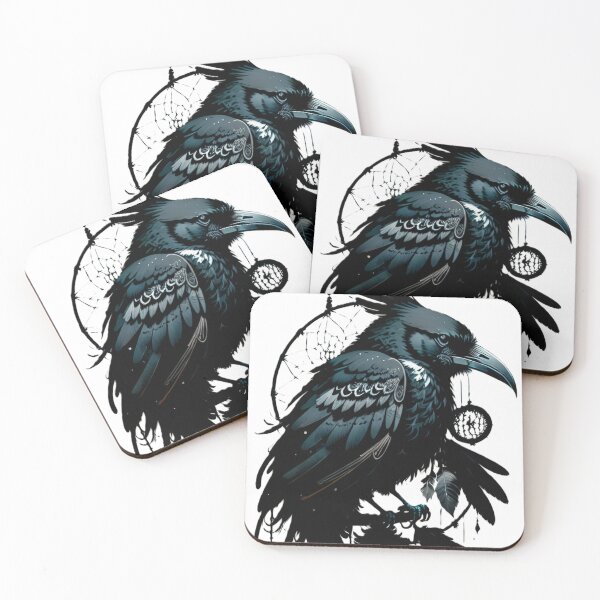 Item preview, raven, dreamcatcher, art, print, graphics designed and sold by DonnaBlankaArt.
