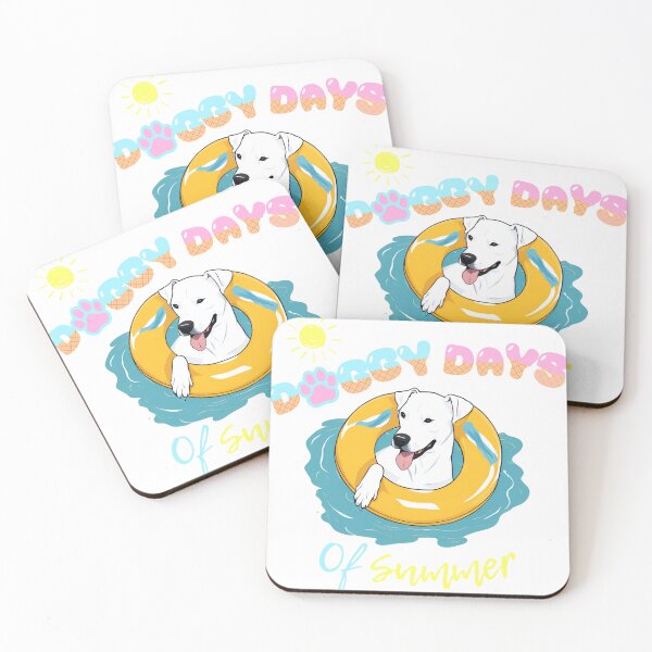 Item preview,  Doggy Days of summer aesthetic summer vacation dogo argentino dog in a swimming ring  designed and sold by GoodyPaws.