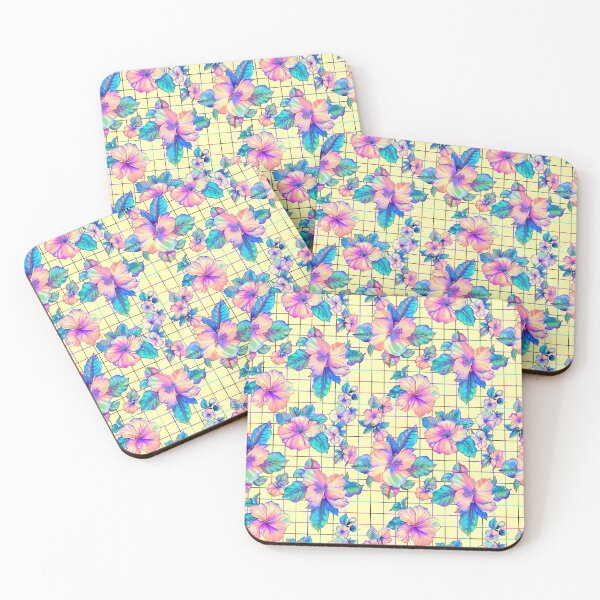Item preview, Vaporwave flowers pattern designed and sold by Eolithic.