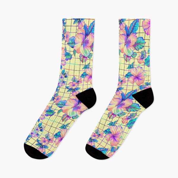 Item preview, Vaporwave flowers pattern designed and sold by Eolithic.