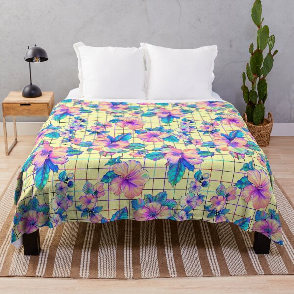 Item preview, Vaporwave flowers pattern designed and sold by Eolithic.