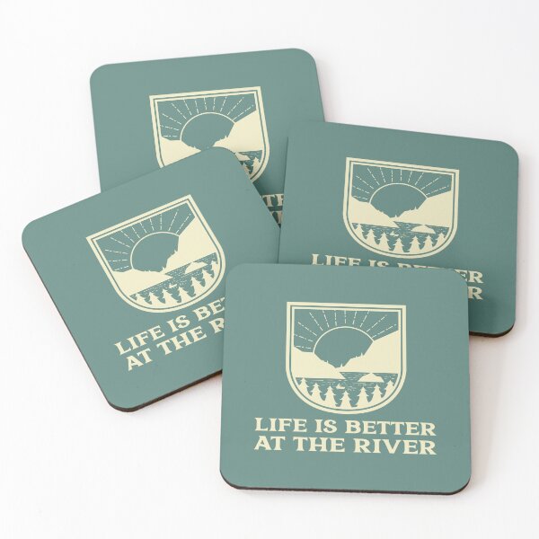 Item preview, Life is better at the river, a design for nature lover designed and sold by ThreadmyCanvas.