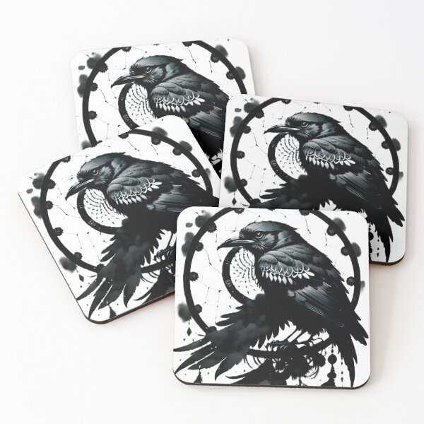 Item preview, raven, dreamcatcher, art, print, graphics designed and sold by DonnaBlankaArt.