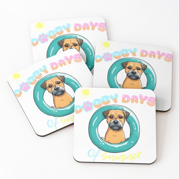Item preview, Doggy Days of summer aesthetic summer vacation border terrier dog in a swimming ring  designed and sold by GoodyPaws.