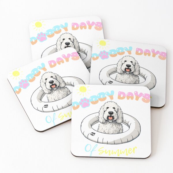 Item preview, Doggy Days of summer aesthetic summer vacation komondor dog in a swimming ring  designed and sold by GoodyPaws.