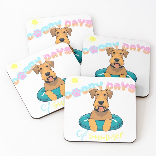 Item preview, Doggy Days of summer aesthetic summer vacation airedale terrier dog in a swimming ring  designed and sold by GoodyPaws.