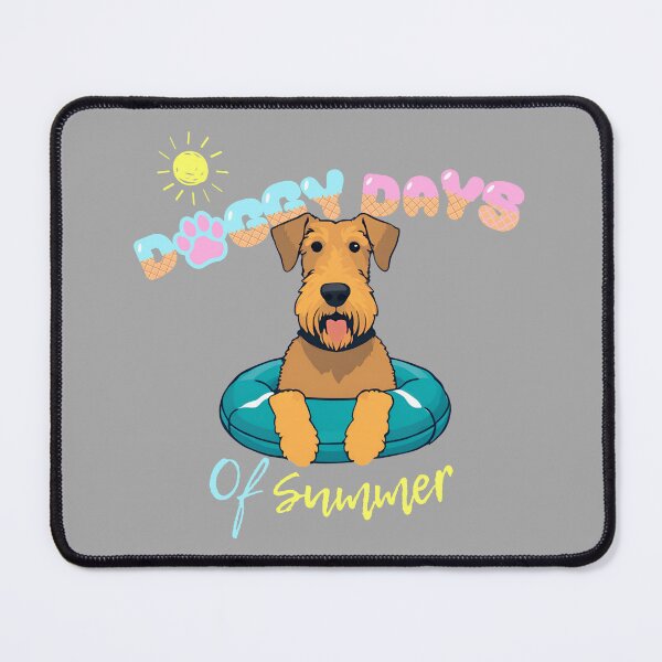 Item preview, Doggy Days of summer aesthetic summer vacation airedale terrier dog in a swimming ring  designed and sold by GoodyPaws.