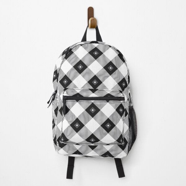 Item preview, Tartan, Large black and white diagonal with vertical stripes, white diamond inside designed and sold by Alex Blud.