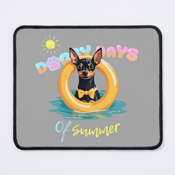 Item preview, Doggy Days of summer aesthetic summer vacation miniature pinscher dog in a swimming ring designed and sold by GoodyPaws.